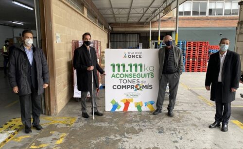 La familia del Grup Social ONCE a Catalunya se suma al reto de donar 111.111 kgs de alimentos contra la pandemia