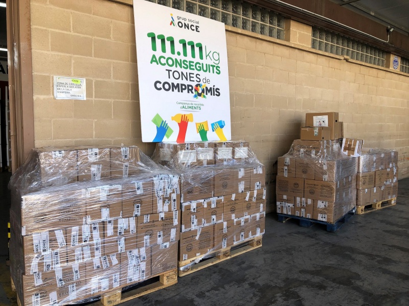 La familia del Grup Social ONCE consigue donar 280.000 kgs de alimentos a los Bancs dels Aliments