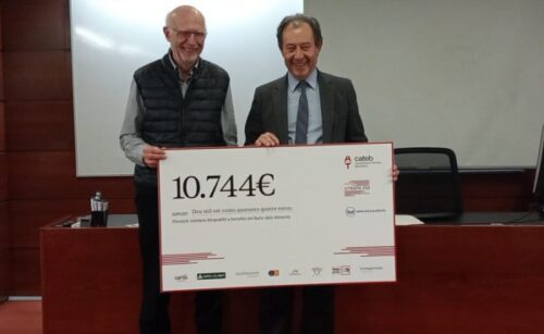 El Banc dels Aliments recibe 10.744 € del CATEB, recaudados en la carrera solidaria “Atrapa Km”.